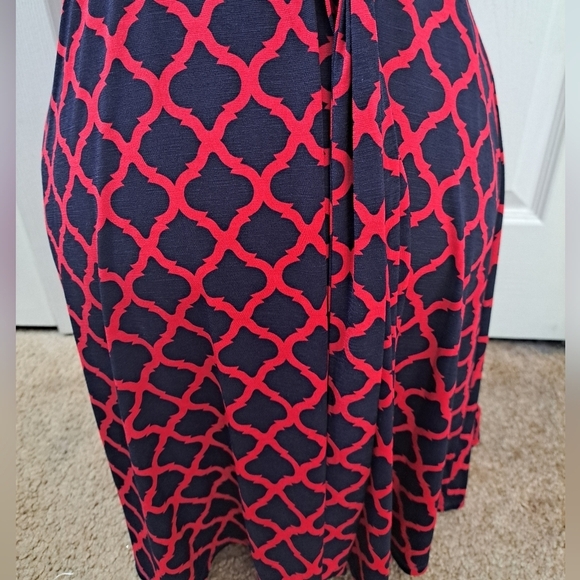 Mix By 42 Hawthorne Kassidy Red & Navy Faux Wrap Dress Size Sp - Picture 3 of 12